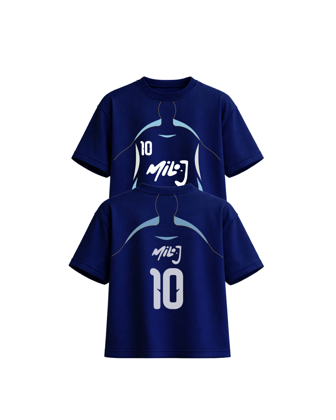 Camiseta Retro Fútbol Milo J Azul Oscuro 2