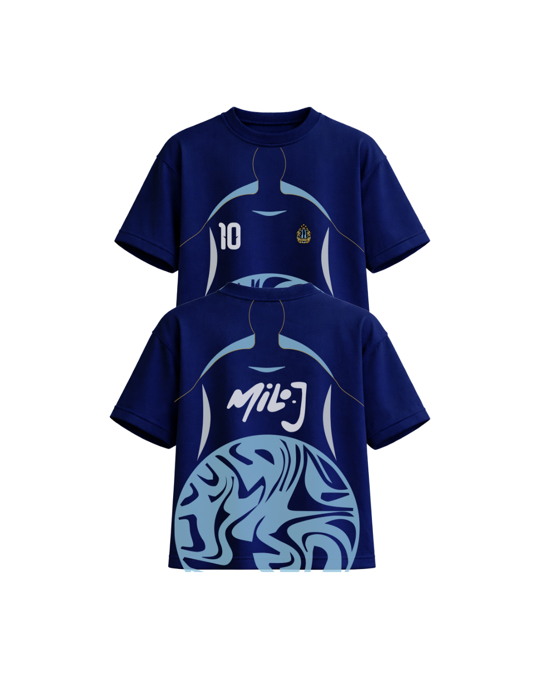 Camiseta Retro Fútbol Milo J Azul Oscuro